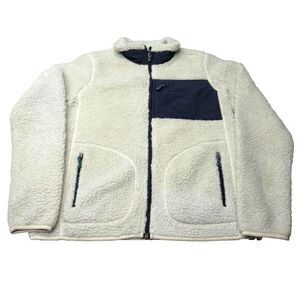 Burton Jacket Womens Small Cream Bombay Full‎ Zip Zip Deep Pile Sherpa Fleece